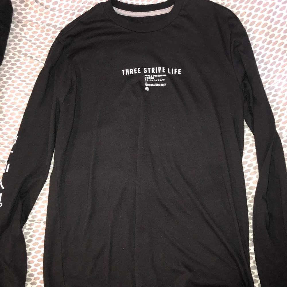 Adidas, M “Three Stripe Life” Logo Long Sleeve